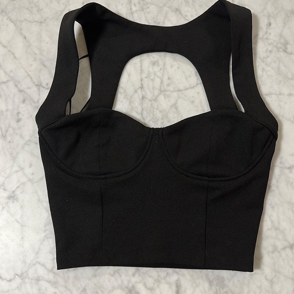 New Zara  Black crop top! With tags. Size XS